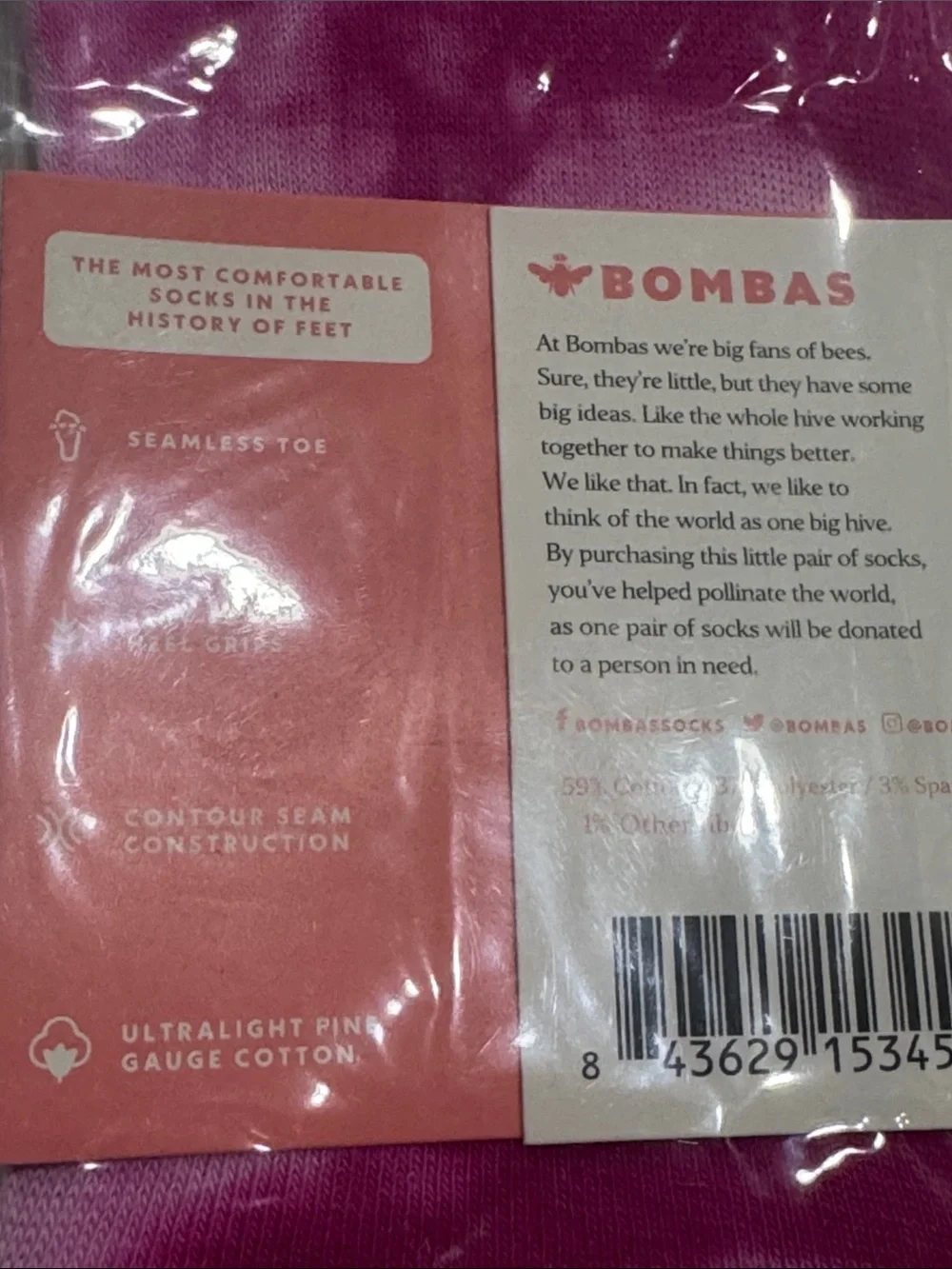 NWT W SZ LG Bombas No-Show Socks in Blue & Pink Tie-Dye (2-Pack)
